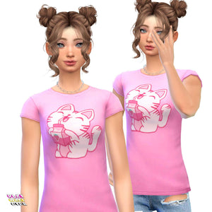 Strawberry Milk Neko Sims 4 CC - PlayWhatever