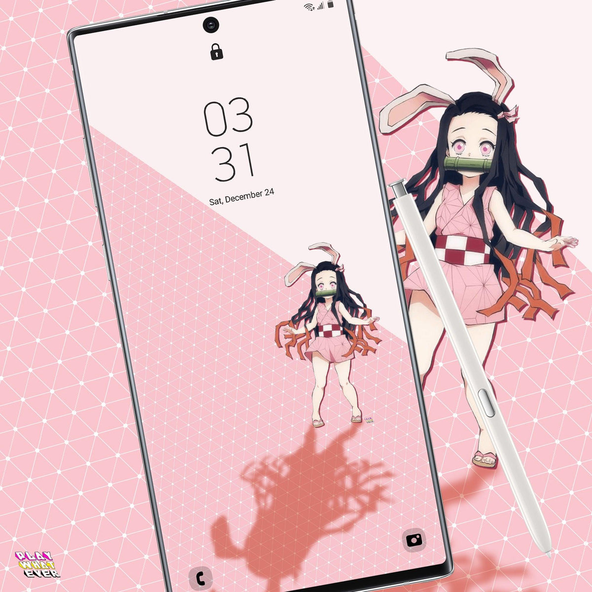 Demon Slayer Nezuko Bunny Lost Phone Wallpaper