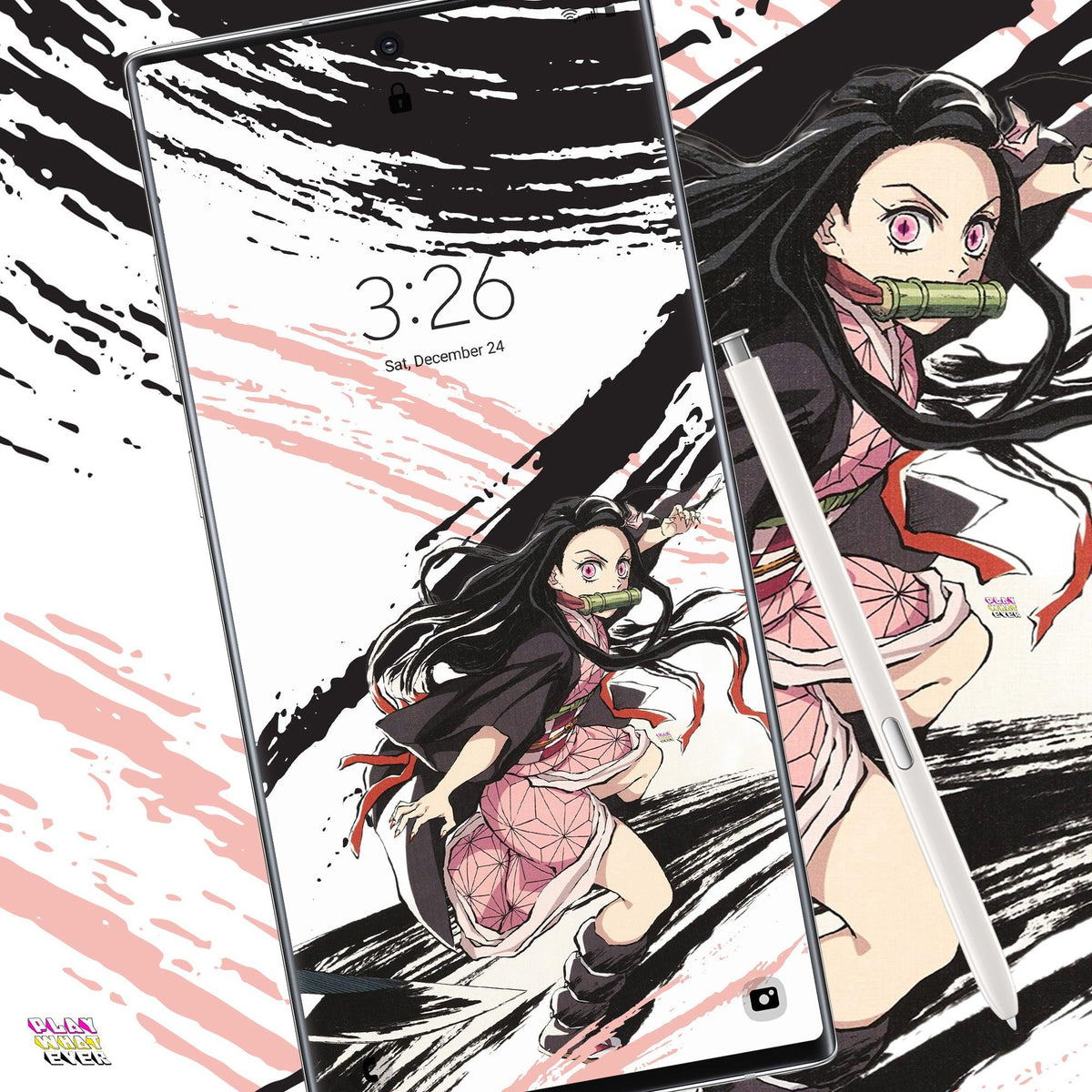Demon Slayer Nezuko Artistic Action Phone Wallpaper