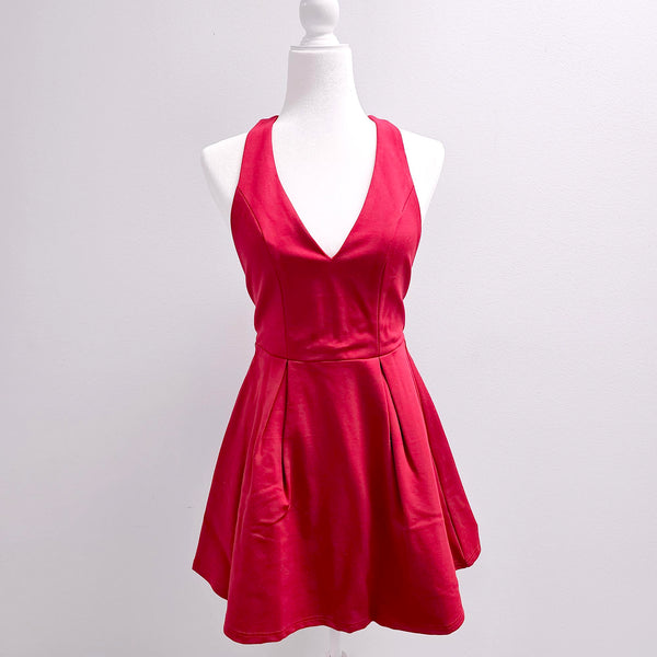 Preloved: Red V-Neck Short Dress
