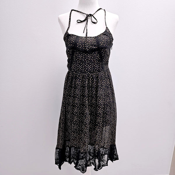 Preloved: Lace and Ribbon Dark Goth Summer Dress