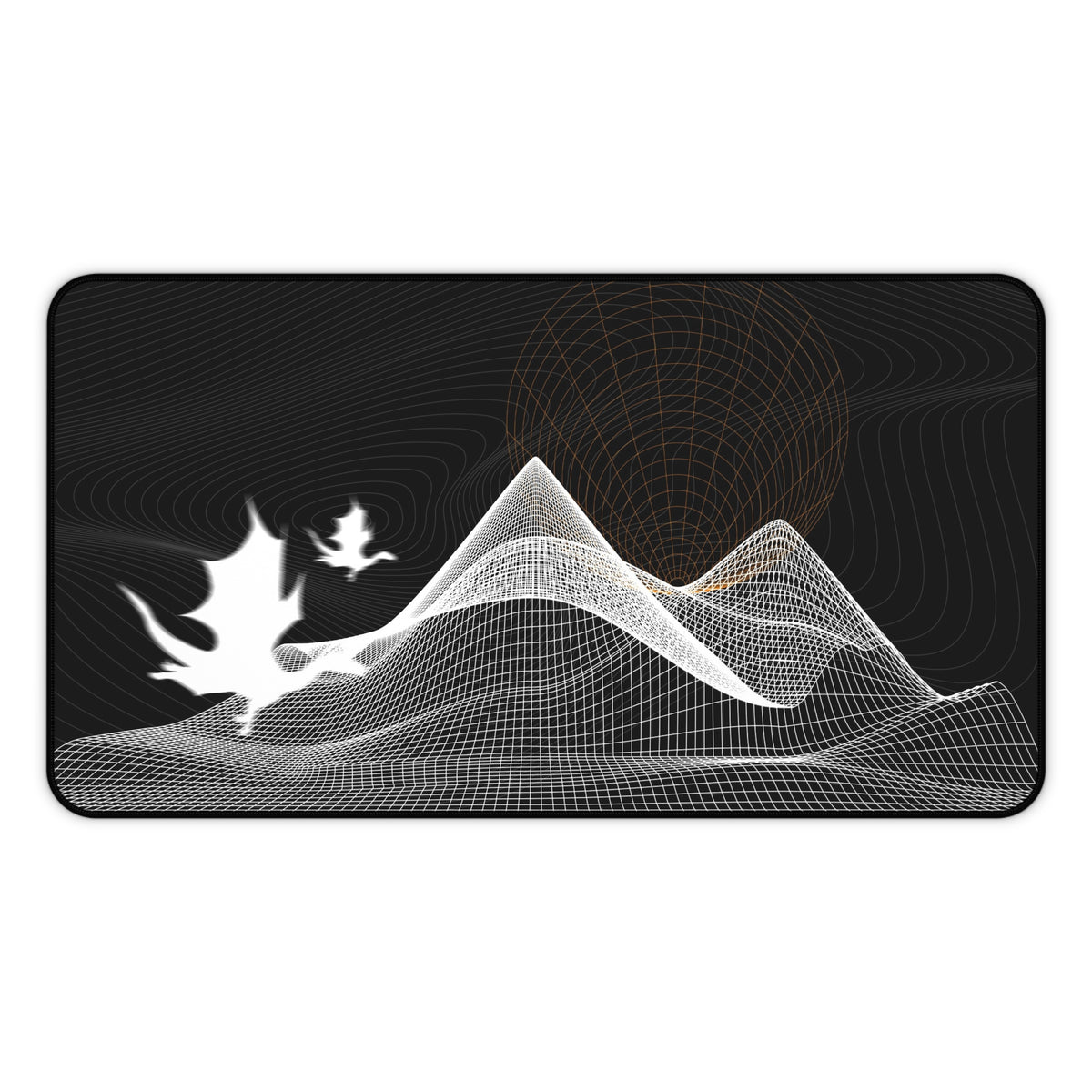 Dragons Over Gridspire – Fantasy Wireframe Desk Mat