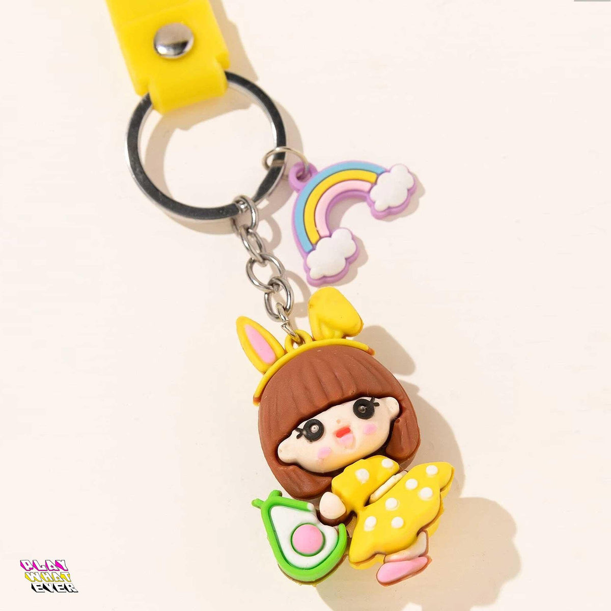 Lucky Avocado Girl Keychain