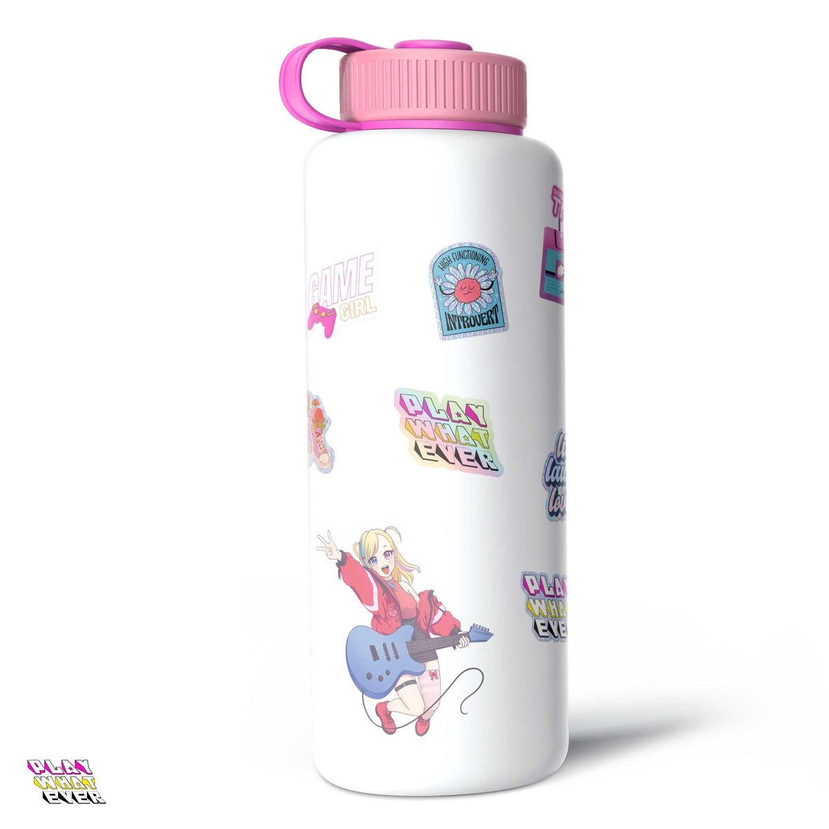 Anime Music Guitar Girl Waterproof Transparent Vinyl Sticker - PlayWhatever