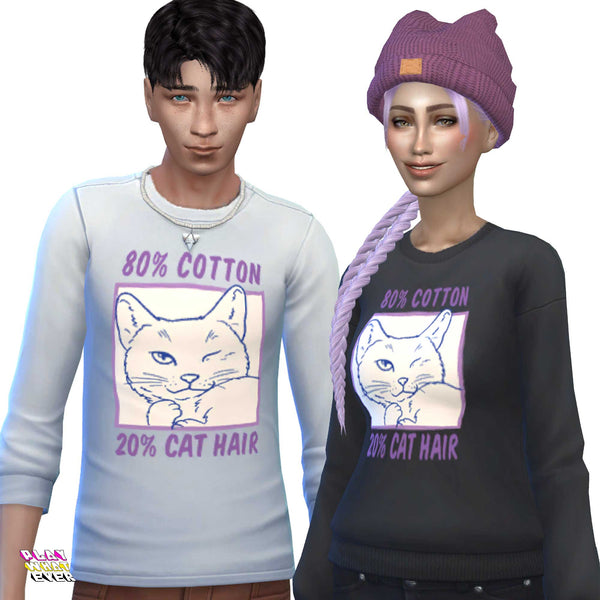 Sims 4 CC 80% Cotton 20% Cat Hair Sweatshirt