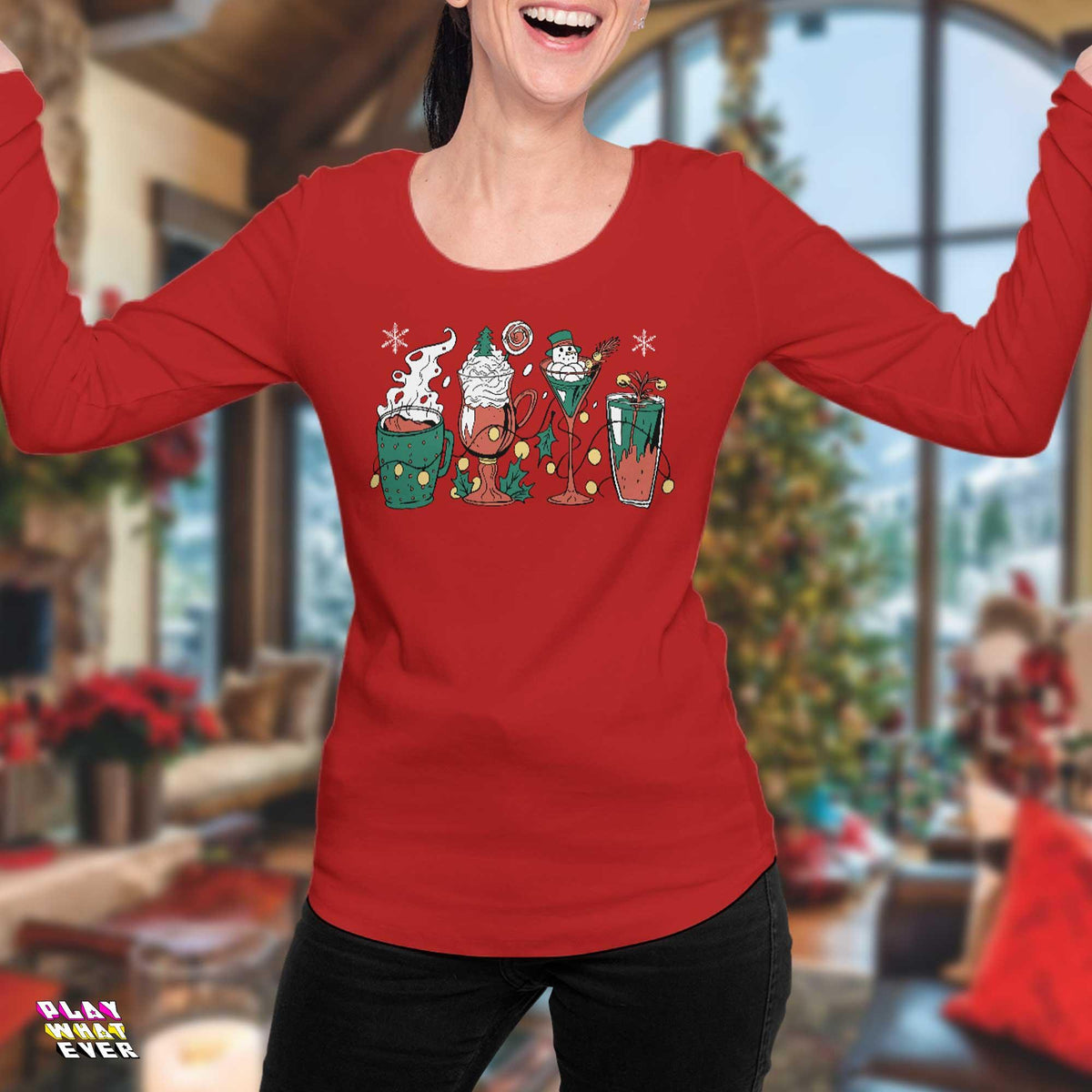 Holiday Drinks Fun Long Sleeve T-Shirt