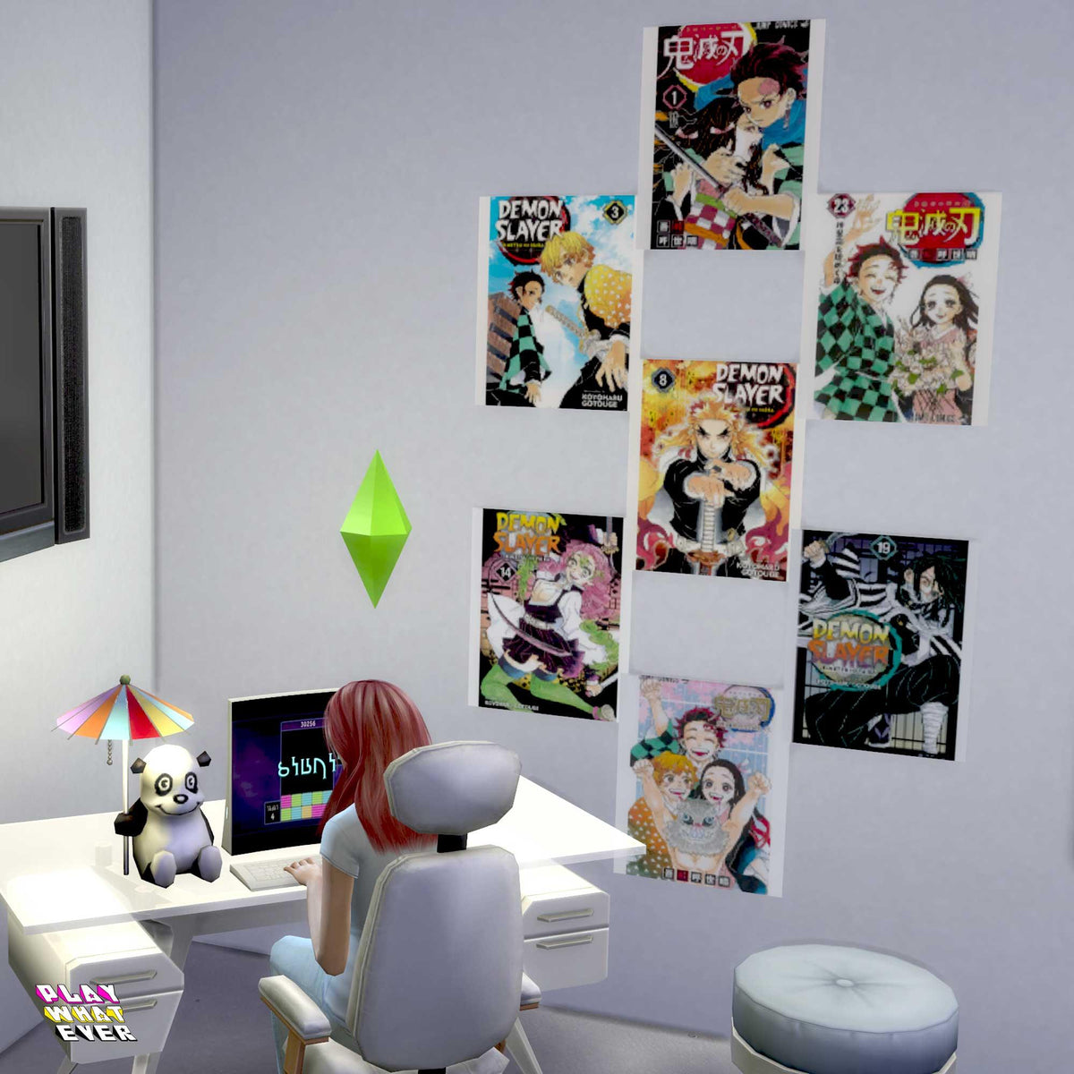Sims 4 CC Demon Slayer Manga Cover Poster Set Volume 1