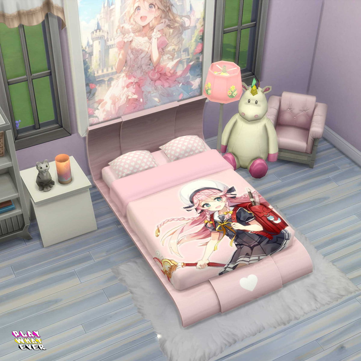 Sims 4 CC Epic 7 School Girl Bed