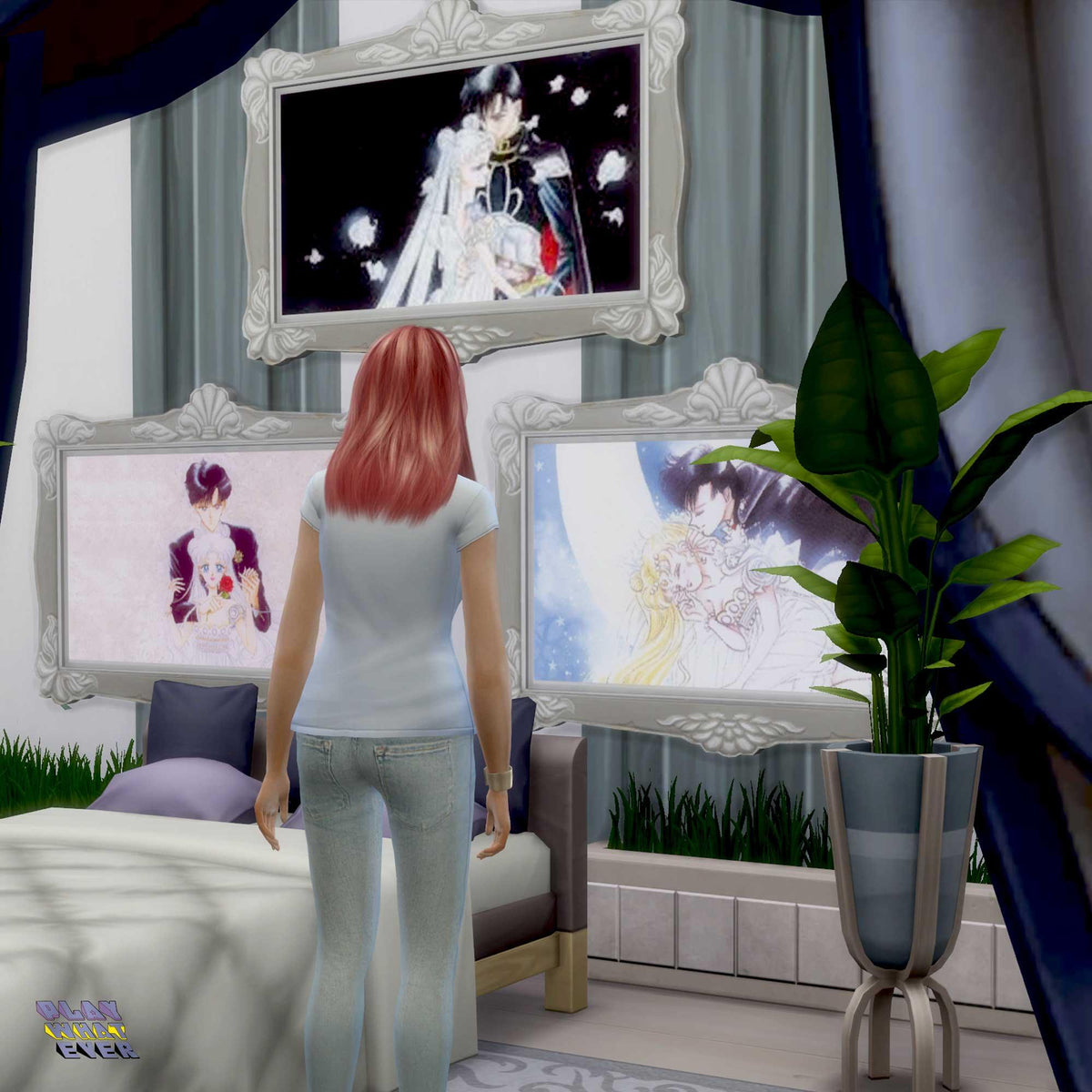 Sims 4 CC Princess Serenity and Endymion Classic Frame Set V1