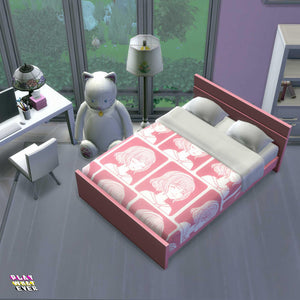 Sims 4 CC Many Faces of Anime Bed - PlayWhatever