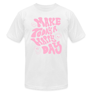 Make Today a Happy Day Smiley Face T-Shirt - white
