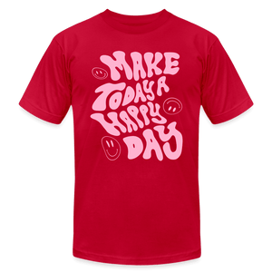 Make Today a Happy Day Smiley Face T-Shirt - red