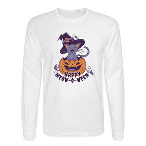 Happy Meow-O-Ween Long Sleeve T-Shirt - white