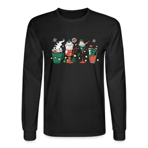 Holiday Drinks Fun Long Sleeve T-Shirt - black