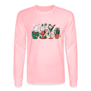 Holiday Drinks Fun Long Sleeve T-Shirt - pink