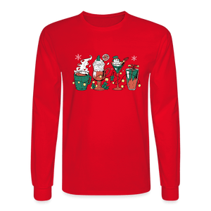 Holiday Drinks Fun Long Sleeve T-Shirt - red