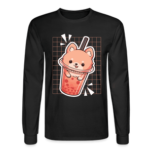 Puppy Bubble Tea Long Sleeve T-Shirt - black