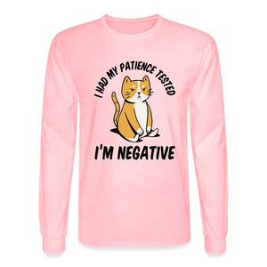 No Patience Grumpy Cat Long Sleeve T-Shirt - pink