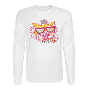 Jam Out Cool Cat Long Sleeve T-Shirt - white