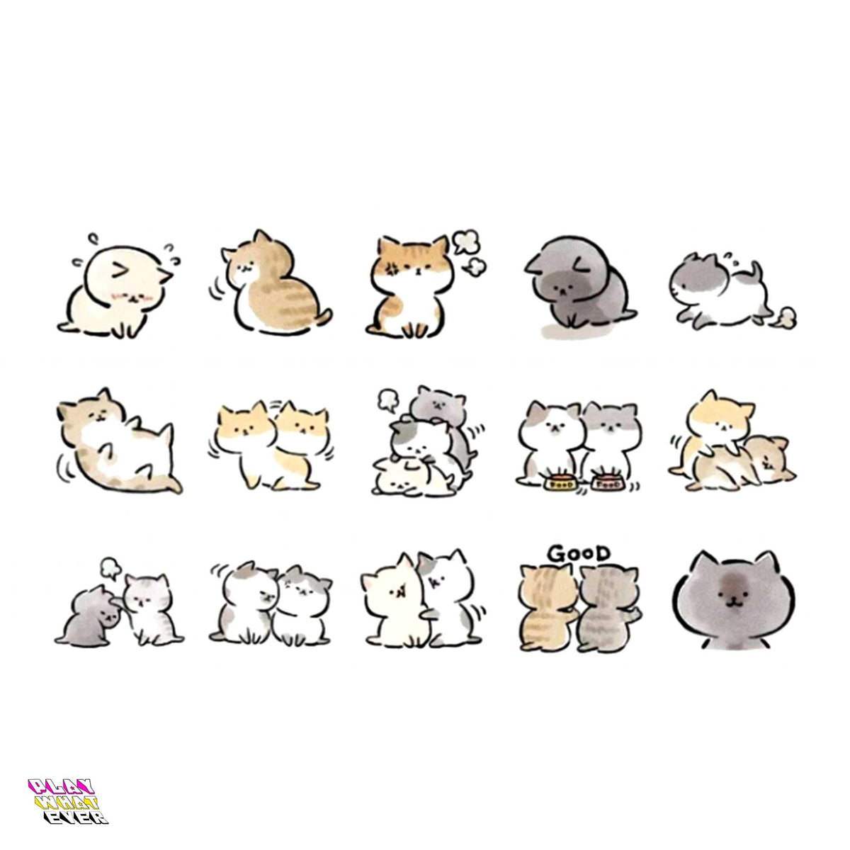 Cat's Life Can Be Tough Funny Sticker Pack
