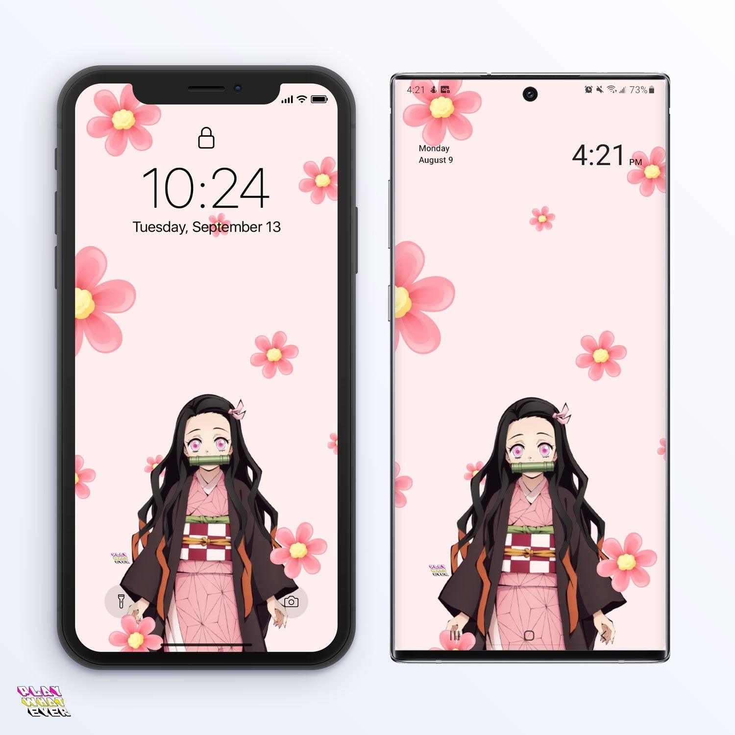 Demon Slayer Nezuko in Spring Phone Wallpaper Demon Slayer Nezuko in Spring Phone Wallpaper