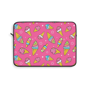 It's Ice Cream Time Cute Pink Laptop Sleeve - PlayWhatever