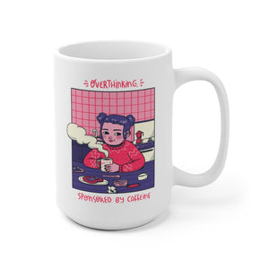 Overthinking Cute Girl Ceramic Mug - PlayWhatever