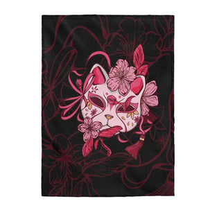 Japanese Cat Mask Anime Blanket - PlayWhatever