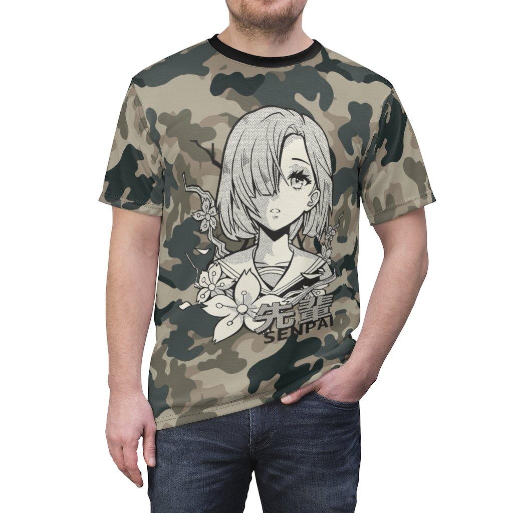 Senpai Anime Girl Army Calls Unisex AOP Tee - PlayWhatever