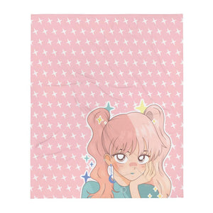 Cute Pink Anime Girl Blanket - PlayWhatever