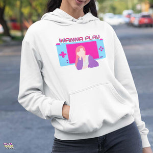 Wanna Play Retro Gameboy Gaming Unisex Hoodie - PlayWhatever