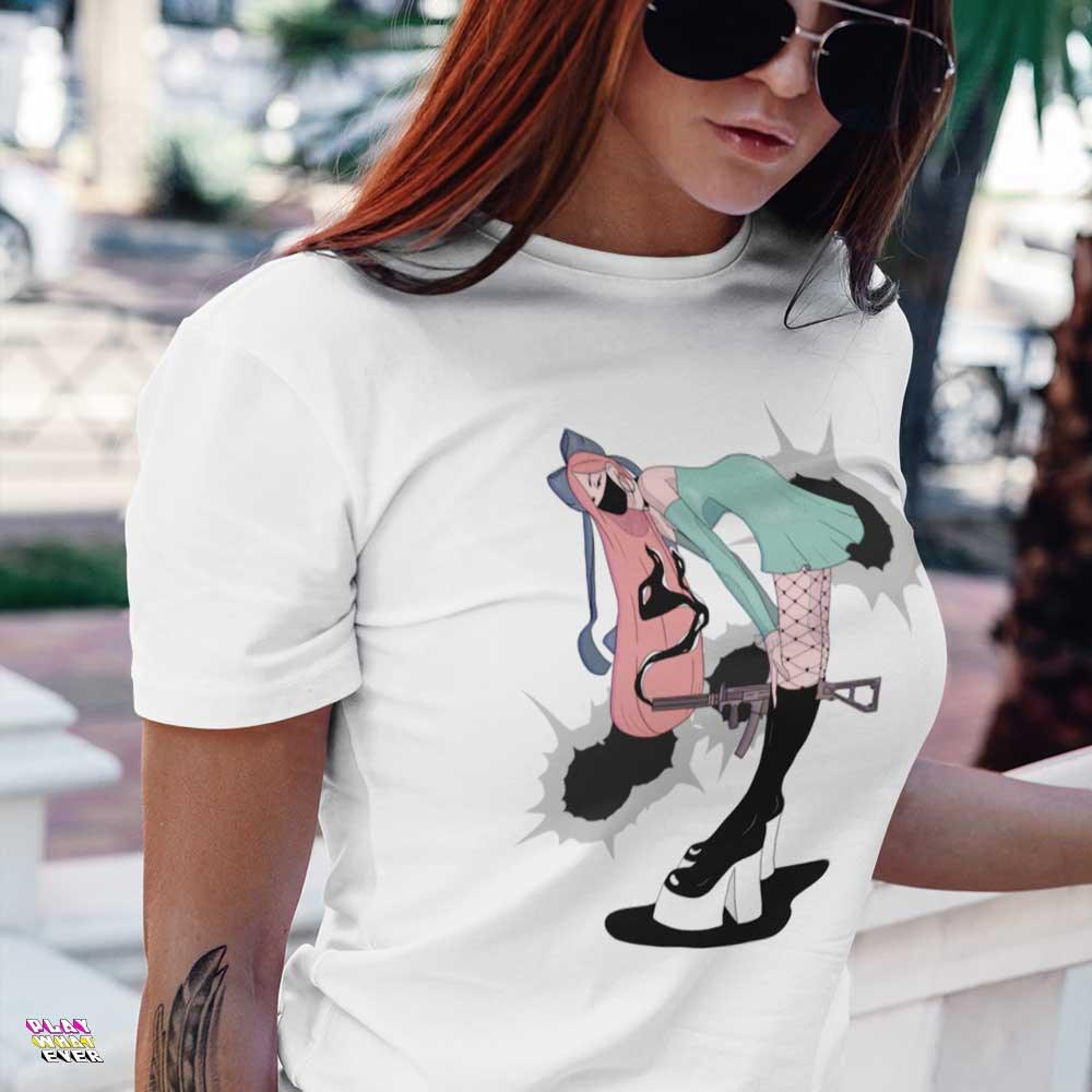 Punk Gunslinger Anime Girl Ultra Cotton T-Shirt - PlayWhatever