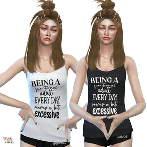 Sims 4 CC Funny Girl Quotes Tank - PlayWhatever