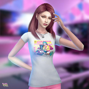 Sims 4 CC Gamer Girl T-Shirt Pack 1 - PlayWhatever