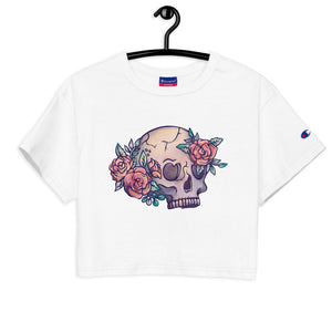 Skulls and Roses Champion Crop Top - PlayWhatever
