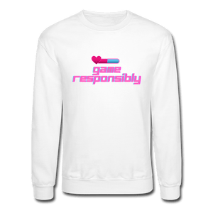 Game Responsibly Unisex Crewneck Sweatshirt - white