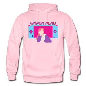 Wanna Play Retro Gameboy Gaming Unisex Hoodie - light pink