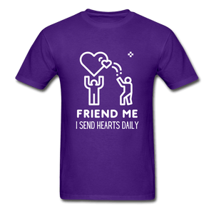 Friend Me I Send Hearts Daily Ultra Cotton T-Shirt - purple