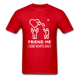 Friend Me I Send Hearts Daily Ultra Cotton T-Shirt - red