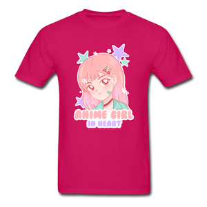 Anime Girl In Heart Cute Ultra Cotton T-Shirt - fuchsia