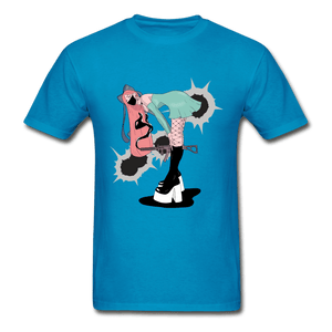 Punk Gunslinger Anime Girl Ultra Cotton T-Shirt - turquoise