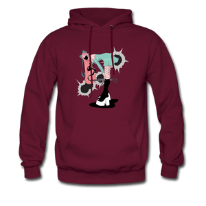Punk Gunslinger Anime Girl Hoodie - burgundy