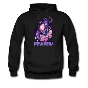 Pew Pew Magical Witch Hoodie - black
