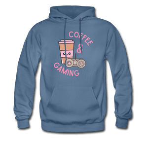Coffee and Gaming Hoodie - denim blue