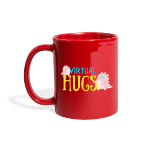 Virtual Hugs Cute Dinosaurs Mug - red