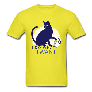 I Do What I Want Sassy Cat Unisex T-Shirt - yellow