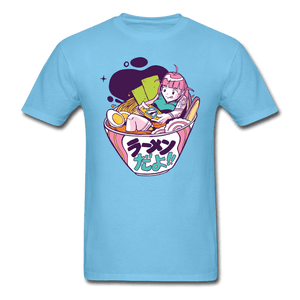 Ramen x Gaming Collab Anime Girl Unisex T-Shirt - aquatic blue