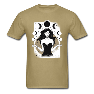 Black Moon Sorceress Unisex T-Shirt - khaki