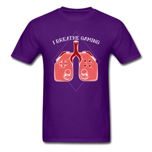 I Breathe Gaming Controller Lungs Unisex T-Shirt - purple