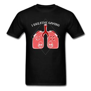 I Breathe Gaming Controller Lungs Unisex T-Shirt - black